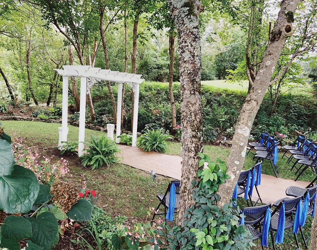 garden wedding venue with pergola