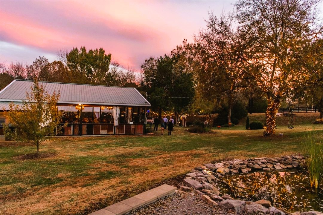 fivesense farm event venue at sunset
